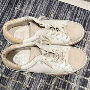 DV by Dolce Vita White and Tan Sneakers